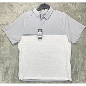 NWT Under Armour Mens Threadborne Performance Polo Shirt Gray White 2XL Heatgear